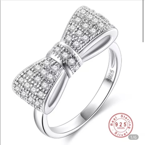 ❤️Exquisite Silver Fashion Bow Ring in Size 7, 8 and 9❤️ - Picture 4 of 7